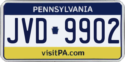 PA license plate JVD9902