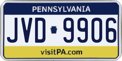 PA license plate JVD9906