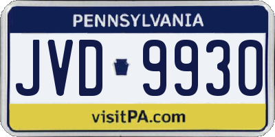 PA license plate JVD9930