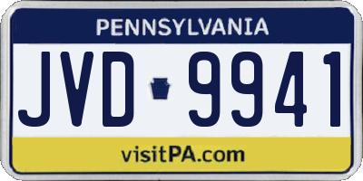 PA license plate JVD9941