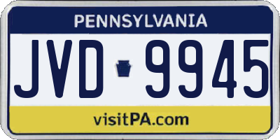 PA license plate JVD9945
