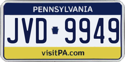 PA license plate JVD9949