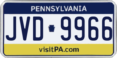 PA license plate JVD9966