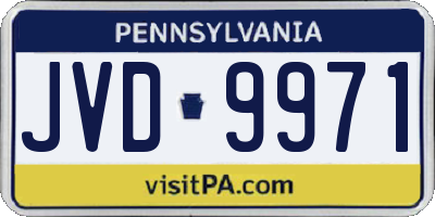 PA license plate JVD9971