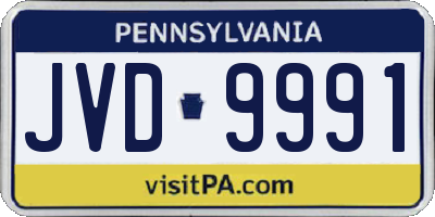 PA license plate JVD9991