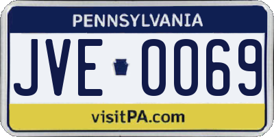 PA license plate JVE0069