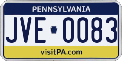 PA license plate JVE0083