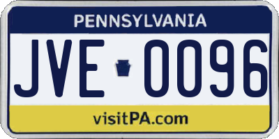 PA license plate JVE0096
