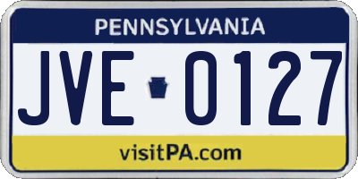 PA license plate JVE0127