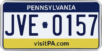 PA license plate JVE0157