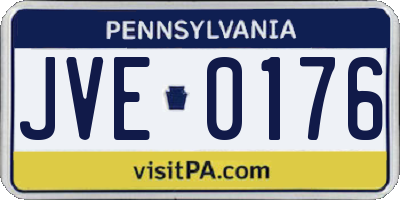 PA license plate JVE0176
