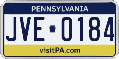 PA license plate JVE0184
