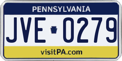 PA license plate JVE0279