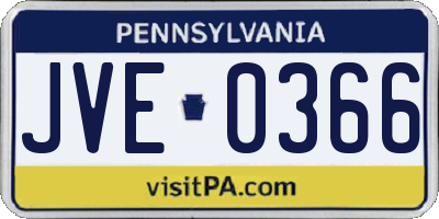 PA license plate JVE0366