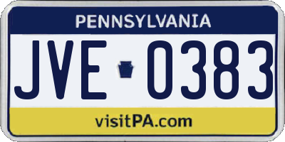 PA license plate JVE0383