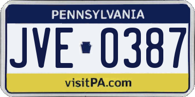 PA license plate JVE0387