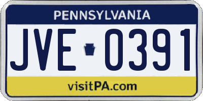 PA license plate JVE0391