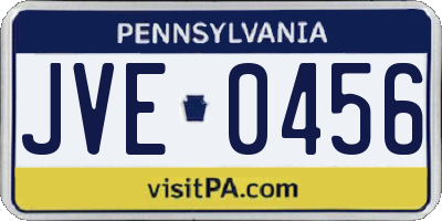 PA license plate JVE0456