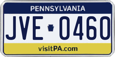 PA license plate JVE0460