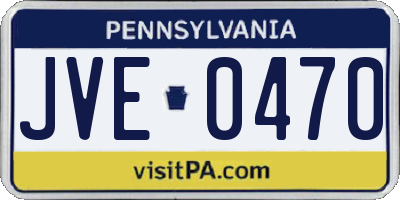 PA license plate JVE0470