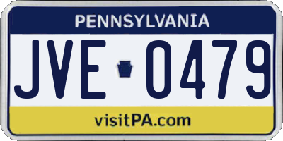 PA license plate JVE0479