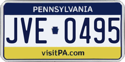 PA license plate JVE0495