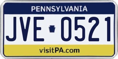 PA license plate JVE0521