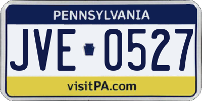 PA license plate JVE0527