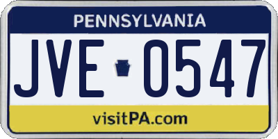 PA license plate JVE0547