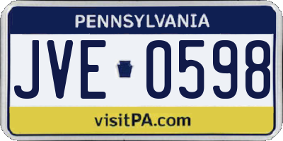 PA license plate JVE0598
