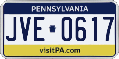 PA license plate JVE0617