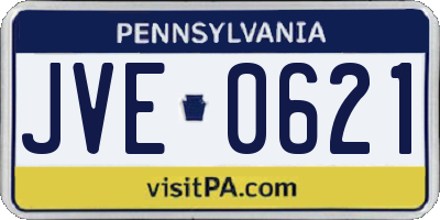 PA license plate JVE0621