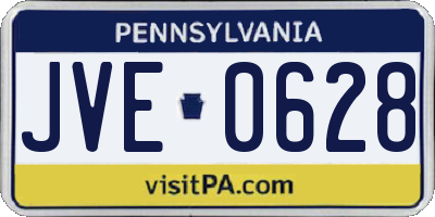 PA license plate JVE0628
