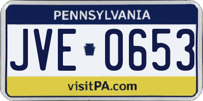 PA license plate JVE0653