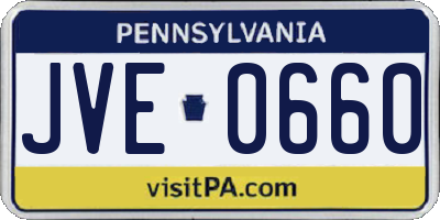 PA license plate JVE0660
