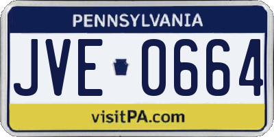PA license plate JVE0664