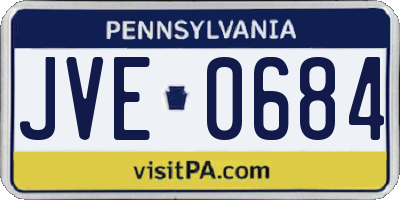 PA license plate JVE0684