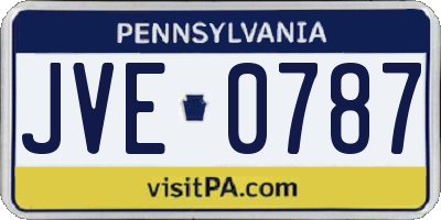 PA license plate JVE0787