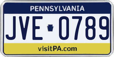 PA license plate JVE0789