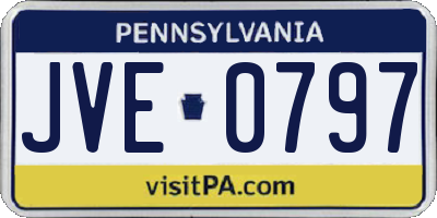 PA license plate JVE0797