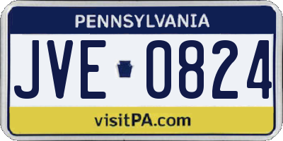 PA license plate JVE0824