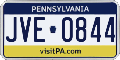 PA license plate JVE0844