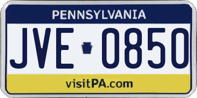 PA license plate JVE0850