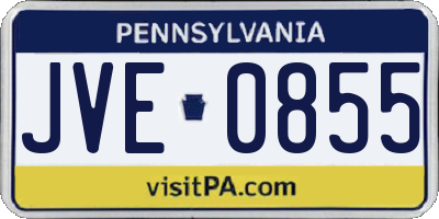 PA license plate JVE0855