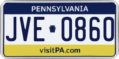 PA license plate JVE0860