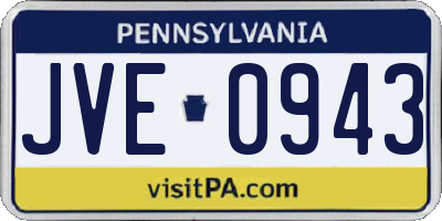 PA license plate JVE0943