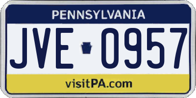 PA license plate JVE0957