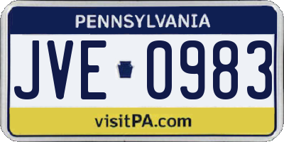 PA license plate JVE0983