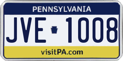 PA license plate JVE1008