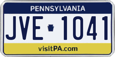 PA license plate JVE1041